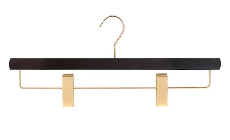 Kleshenger til bukser og skjørt i sortlakkert bøk med gullfarget metall Art RA40D-5